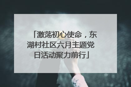 激荡初心使命，东湖村社区六月主题党日活动聚力前行