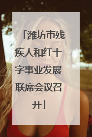 潍坊市残疾人和红十字事业发展联席会议召开