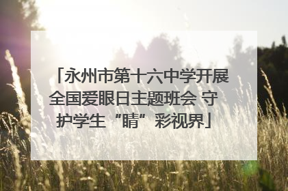 永州市第十六中学开展全国爱眼日主题班会 守护学生“睛”彩视界