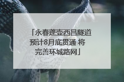 永春蓬壶西昌隧道预计8月底贯通 将完善环城路网