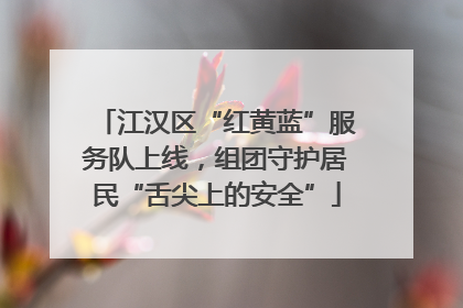 江汉区“红黄蓝”服务队上线，组团守护居民“舌尖上的安全”