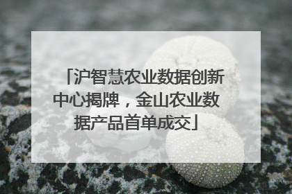 沪智慧农业数据创新中心揭牌，金山农业数据产品首单成交