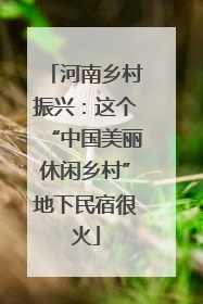 河南乡村振兴：这个“中国美丽休闲乡村”地下民宿很火