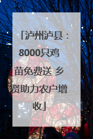 泸州泸县：8000只鸡苗免费送 乡贤助力农户增收