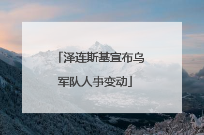 泽连斯基宣布乌军队人事变动