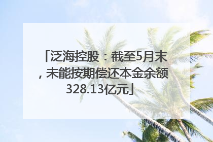 泛海控股：截至5月末，未能按期偿还本金余额328.13亿元
