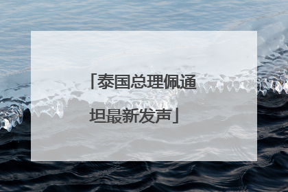 泰国总理佩通坦最新发声