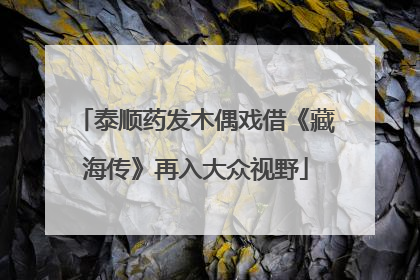 泰顺药发木偶戏借《藏海传》再入大众视野