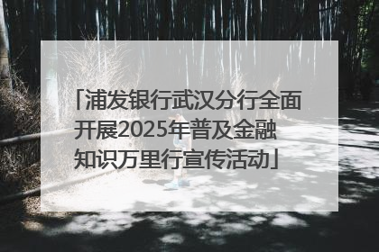 浦发银行武汉分行全面开展2025年普及金融知识万里行宣传活动
