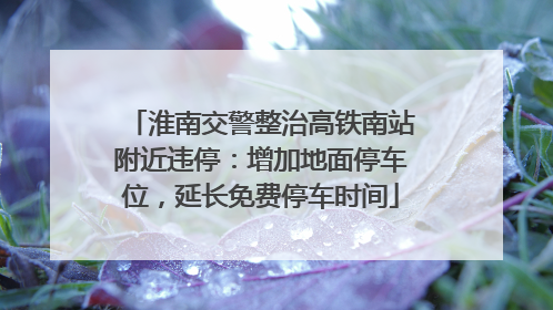 淮南交警整治高铁南站附近违停：增加地面停车位，延长免费停车时间