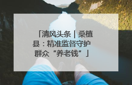 清风头条｜桑植县：精准监督守护群众“养老钱”