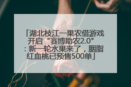 湖北枝江一果农借游戏开启“赛博助农2.0”：新一轮水果来了，胭脂红血桃已预售500单