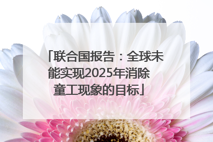 联合国报告：全球未能实现2025年消除童工现象的目标