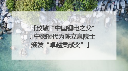 致敬“中国锂电之父”，宁德时代为陈立泉院士颁发“卓越贡献奖”