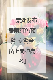 芜湖发布暴雨红色预警 交警全员上岗护高考