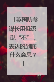 英国防参谋长用俄语说“不”，表达的到底什么意思？