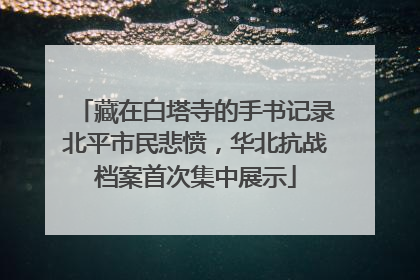 藏在白塔寺的手书记录北平市民悲愤，华北抗战档案首次集中展示