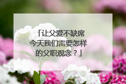 让父爱不缺席 今天我们需要怎样的父职观念？