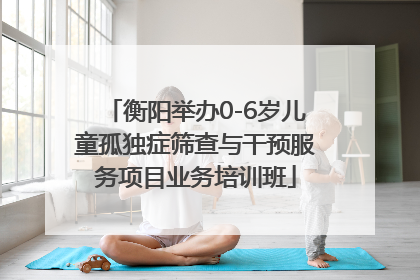 衡阳举办0-6岁儿童孤独症筛查与干预服务项目业务培训班