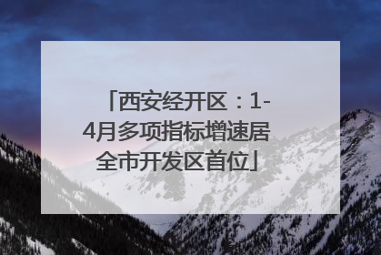 西安经开区：1-4月多项指标增速居全市开发区首位