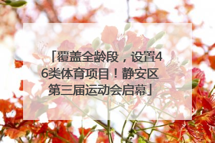 覆盖全龄段，设置46类体育项目！静安区第三届运动会启幕