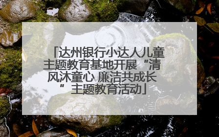 达州银行小达人儿童主题教育基地开展“清风沐童心 廉洁共成长”主题教育活动