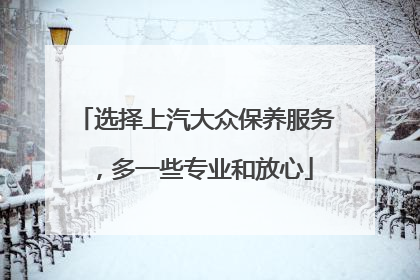 选择上汽大众保养服务，多一些专业和放心