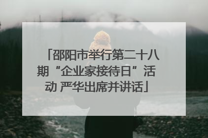 邵阳市举行第二十八期“企业家接待日”活动 严华出席并讲话