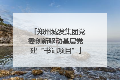 郑州城发集团党委创新驱动基层党建“书记项目”