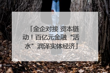 金企对接 资本链动！百亿元金融“活水”润泽实体经济
