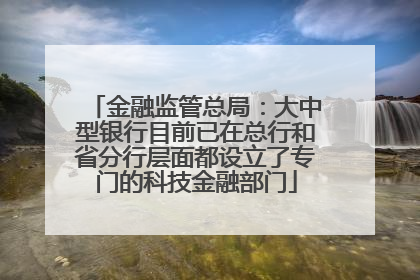 金融监管总局：大中型银行目前已在总行和省分行层面都设立了专门的科技金融部门