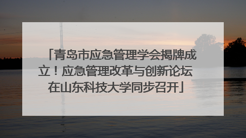青岛市应急管理学会揭牌成立！应急管理改革与创新论坛在山东科技大学同步召开