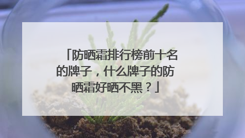 防晒霜排行榜前十名的牌子，什么牌子的防晒霜好晒不黑？