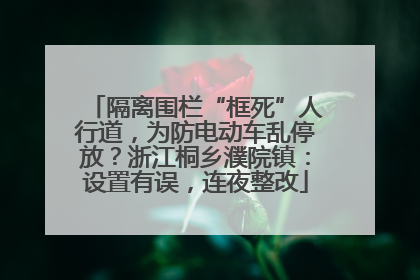 隔离围栏“框死”人行道，为防电动车乱停放？浙江桐乡濮院镇：设置有误，连夜整改
