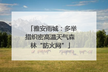 雅安雨城：多举措织密高温天气森林“防火网”
