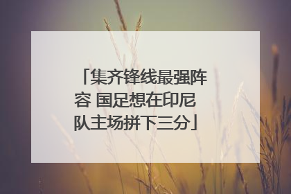 集齐锋线最强阵容 国足想在印尼队主场拼下三分