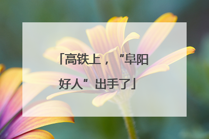 高铁上，“阜阳好人”出手了