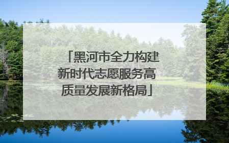 黑河市全力构建新时代志愿服务高质量发展新格局
