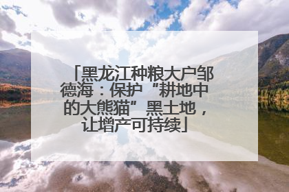 黑龙江种粮大户邹德海：保护“耕地中的大熊猫”黑土地，让增产可持续