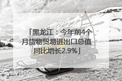 黑龙江：今年前4个月货物贸易进出口总值同比增长2.9%