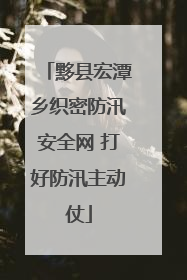 黟县宏潭乡织密防汛安全网 打好防汛主动仗