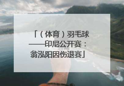 （体育）羽毛球——印尼公开赛：翁泓阳因伤退赛