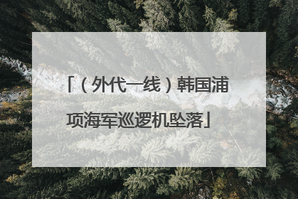 （外代一线）韩国浦项海军巡逻机坠落