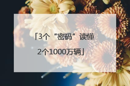 3个“密码”读懂2个1000万辆