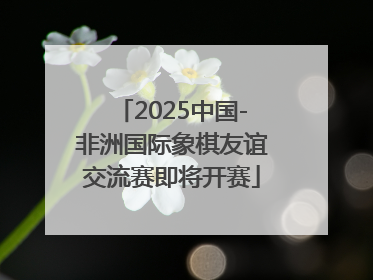 2025中国-非洲国际象棋友谊交流赛即将开赛
