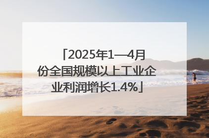 2025年1—4月份全国规模以上工业企业利润增长1.4%