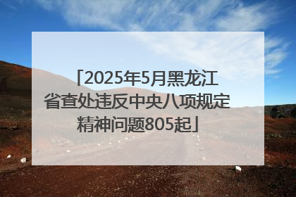 2025年5月黑龙江省查处违反中央八项规定精神问题805起