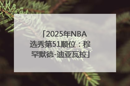 2025年NBA选秀第51顺位：穆罕默德-迪亚瓦拉
