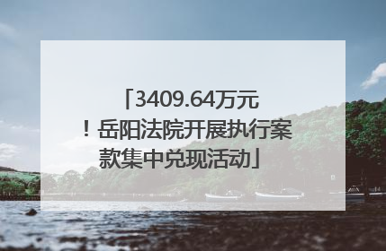 3409.64万元！岳阳法院开展执行案款集中兑现活动