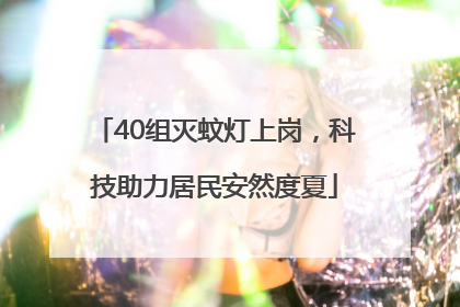 40组灭蚊灯上岗，科技助力居民安然度夏